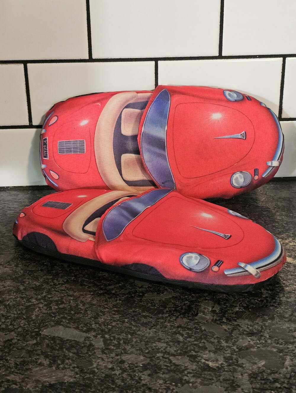 Porsche 356 Pop Art Slipper Speedster House Shoes James Dean Cali Fit 9/10 Read